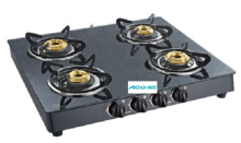 Crystal Granito 4 Burner Cooktop Black Granite Finish
