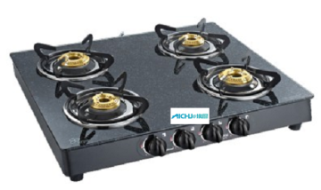 Crystal Granito 4 Burner Cooktop Black Granite Finish
