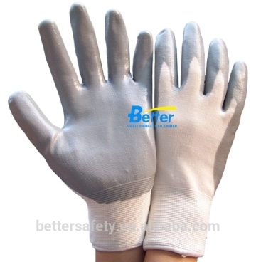 High Quality Nylon Liner Gray Nitrile Coated Construction Gloves Bulk Price