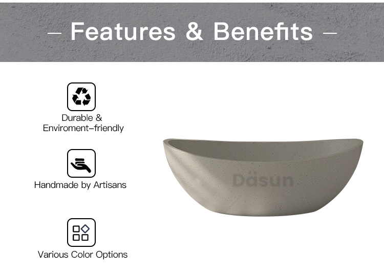 Engineering Wholesale modern style hotel restaurant bathroom vanities sink natural concrete counter top wash basin