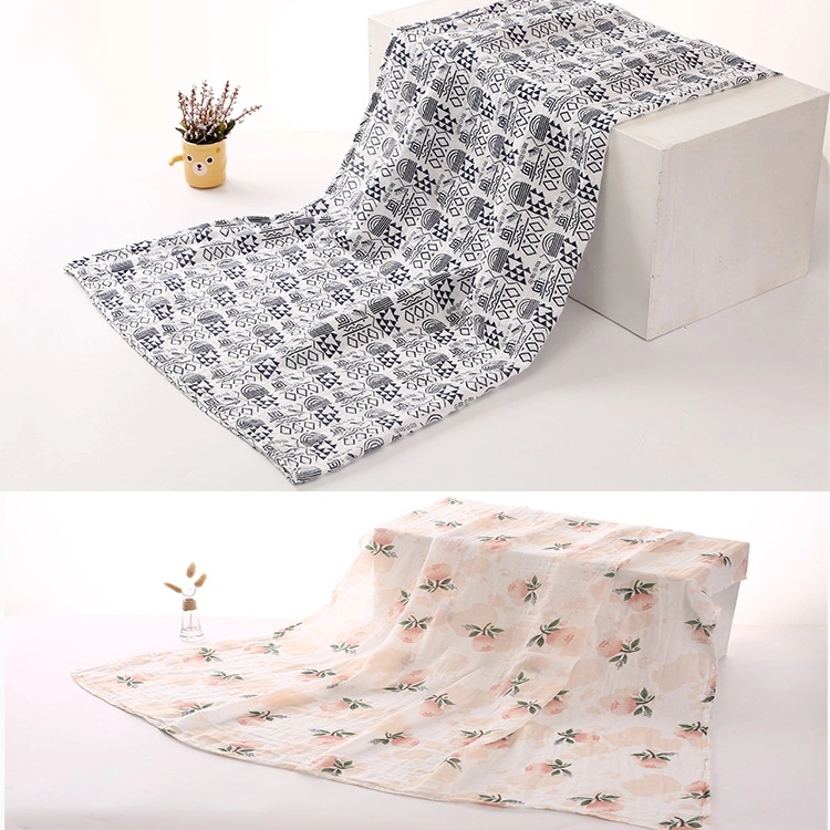 Hot Sale Printing Fleece Muslin Blanket Swaddle Baby Blanket Photography Props