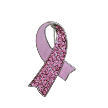 Wholesale Fashion Jewelry Pink Ribbon Brooch