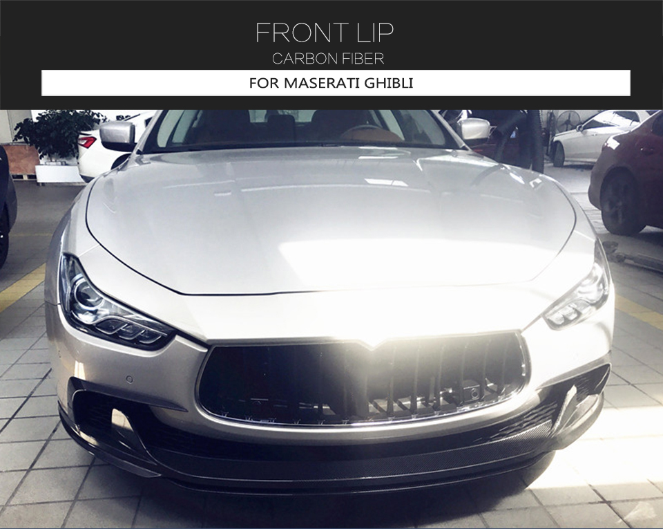 Auto Carbon Fiber Front Lip Spoiler for Maserati Ghibli S Q4 Sedan 4-Door 2014-2016