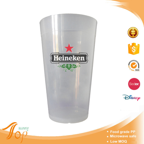 Clear plastic beer cup with custome brand printed