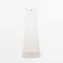 Women's commuting casual style lazy tassel hem knitted dress