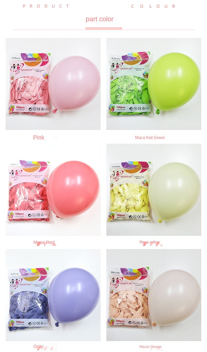 100pcs Wholesale Pastel Latex Balloon Kit 10 Inch Assorted Macaron Candy Color Latex Balloons