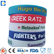 printed or embossed promotional custom personalized silicone bracelets