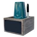 Rustic Wooden Cup Holder With Erasable Chalkboard