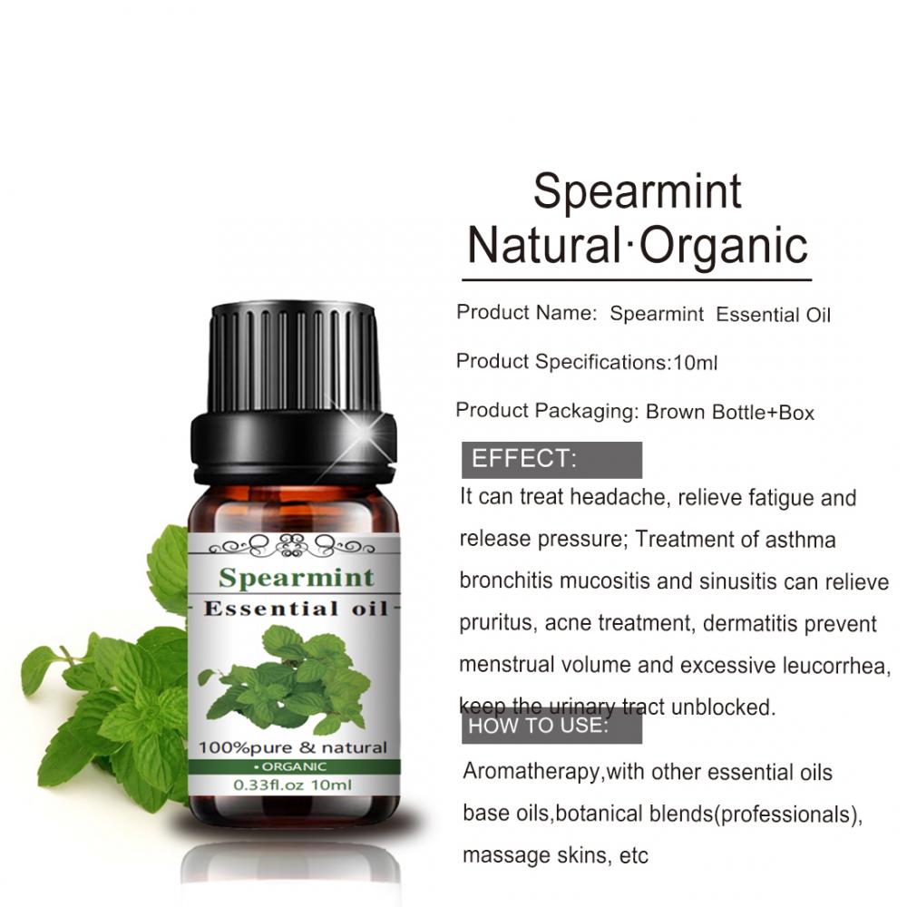 Precio de fábrica Venta caliente ampliamente utilizada 100% puro y natural Spearmint Aceite esencial