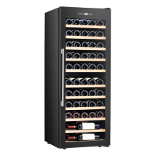 Wine Cooler: Single Bottle Wine Chiller with Lock and Wooden Shelves