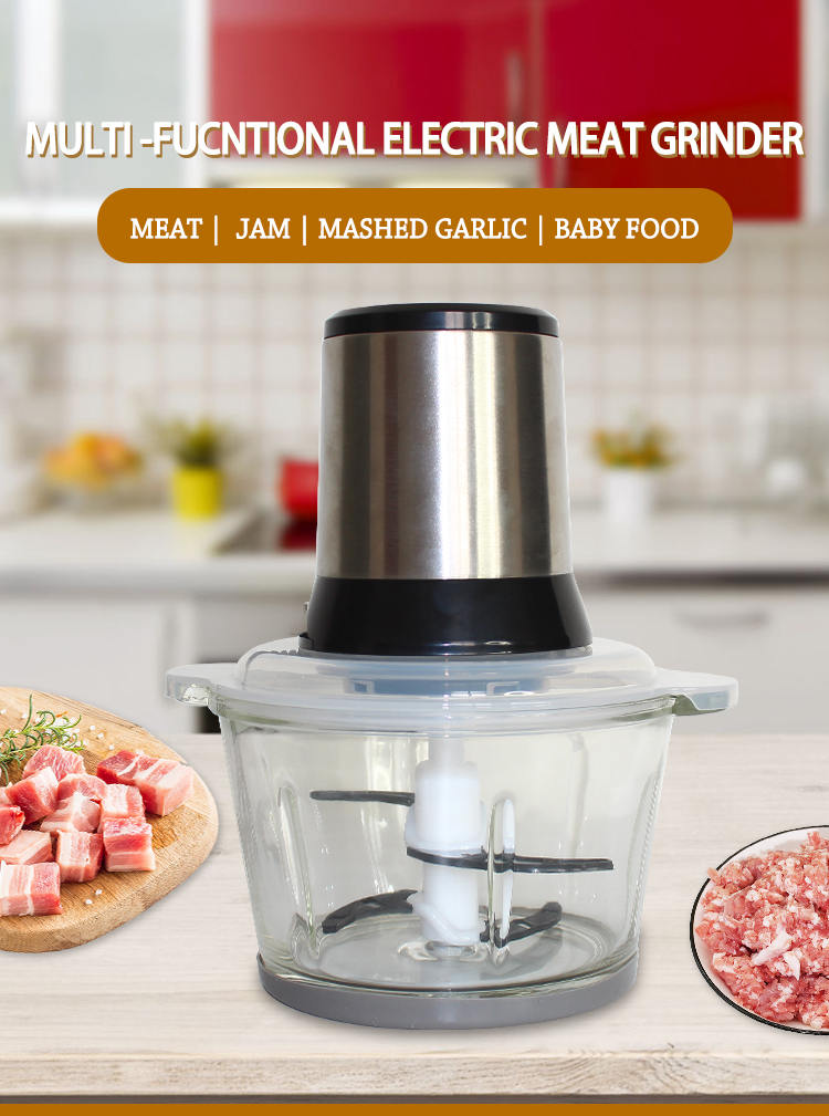 Electric meat grinder with four knives