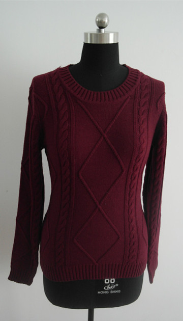 fashion cable knit women winter pullover