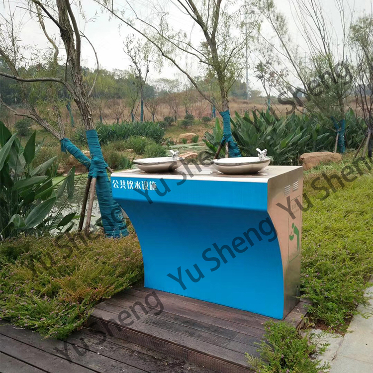 stainless steel reverse osmosis outdoor drinking fountain floor standing pedestal water dispenser for park