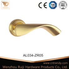 Aluminum Door Hardware Handle Lever Lock with Round Rosette (AL034-ZR05-CL)