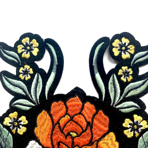 Patch di fiori ricamo 3d applique arancione