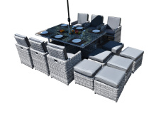 Luxury Rattan Garden Cube Dining Set - Patio Water Cube Sofa