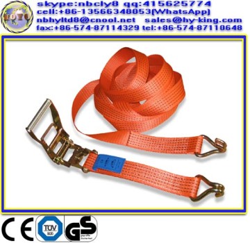 2" 50mm 4T Red handle ratchet strap , ratchet tie down strap , ratchet cargo strap