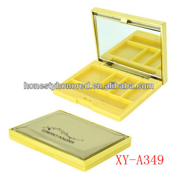 Empty Yellow Eyeshadow Compact Case With Mirror