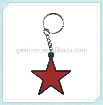 star shaped custom 3d silicone key chain