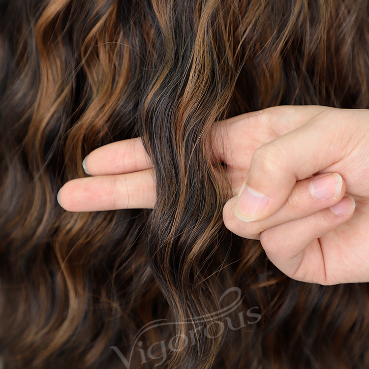 Top Quality Cheap Wholesale Body Wave Mix Middle Part U Lace Frontal Synthetic Fiber Hair For Black Women Lace Front Wig