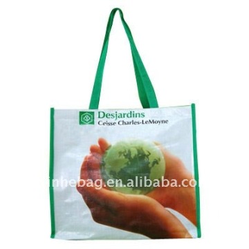 Recycled PP woven bag with long handle