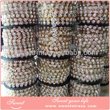 3mm rhinestone glass crystal cup chain pearl cup chain