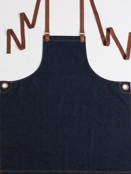 custom high quality indigo blue denim apron