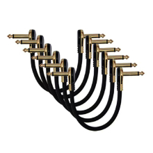 6-Piece Guitar Patch Cables: Right Angle 15/30CM 1/4 Inch Guitar Cables for Effect Pedals