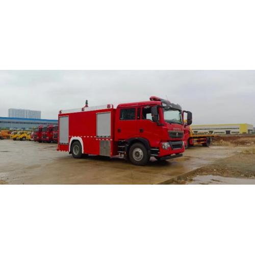 Howo 4x2 เครื่องยนต์ดีเซลถังน้ำ Fire Ttruck