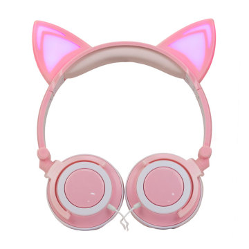 LED over ear kids earphones for children