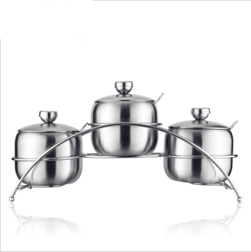 3 Pieces Stainless Steel Condiment Containers