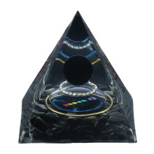 Black Obsidian Orgonite Pyramid Chakra Reiki Healing Meditation Attracts Lucky and Success