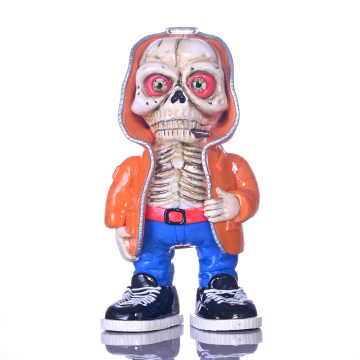 7.9in,HippiesGlass,Colored Polymer Clay Glass Pipe,3D Cute Skeleton Boy,Borosilicate Glass Bong,Glass Hookah,Glass Water Pipe