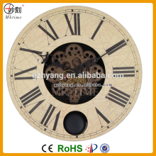 Retro 16 inch wooden wall clock timepiece restaurant hanging wall