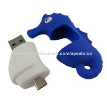 Promotional OTG USB Disk with Cartoon Design, 4 or 8GB, Supports Data Preload