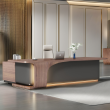 WESOME Luxury President Desk: Modern Executive Table Set with Cabinet