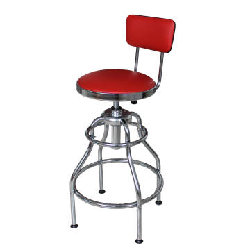 Adjustable Swivel Bar Stools with Back and Footrest