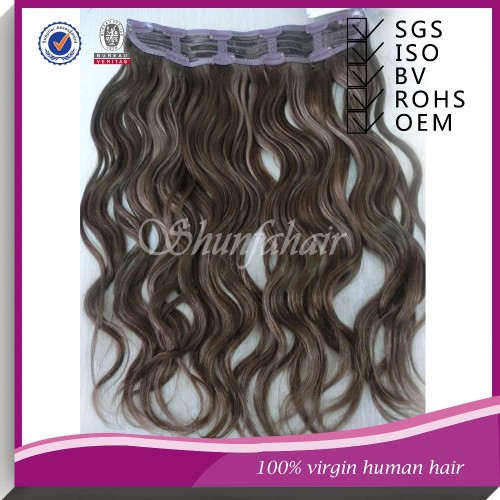 Natural loose wave brazilian virgin remy clip in hair extension