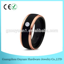 High Quality CZ Engagement Rings, Men's Black Ring, New Tungsten Ring with CZ Stones
