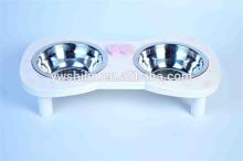 Beautiful wooden pet dish holder with stainless steel bowl / wooden cat dishes bowl / wood pet bowl dish