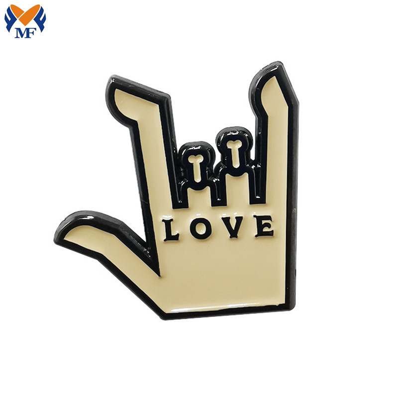 Finger Shape Pin Badge