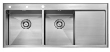Topmount Double Bowls with Board, Stainless Steel Sink