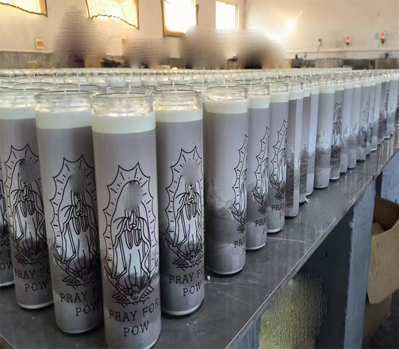 Белы парафін воск 7 дзён шкляной слоік свечка