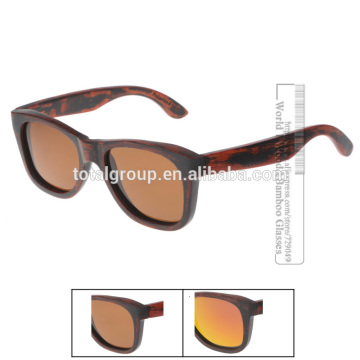 Fired brown Bamboo Sonnenbrille Zebra Wooden eyewear stock wooden sunglasses stock occhiali