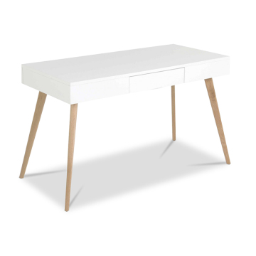 White MDF Lacquer Kids Computer Desk with Drawers