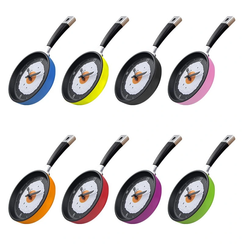 Lovely Fried Pan Clock Plastic Kitchen Wall Clock for Decoration