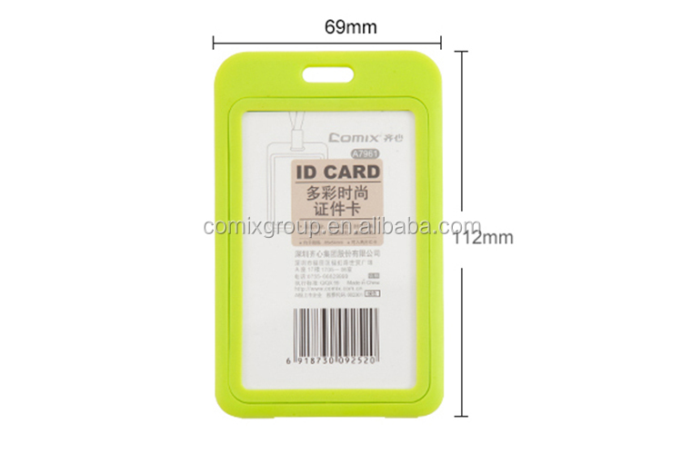 Comix Vertical Style Round Corner Colorful Fashion Id Card Badge Holder for Exhibition