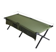 Portable Large Reinforced Side Pockets Camping Cot with Top Quality Outdoor Sleeping Gear