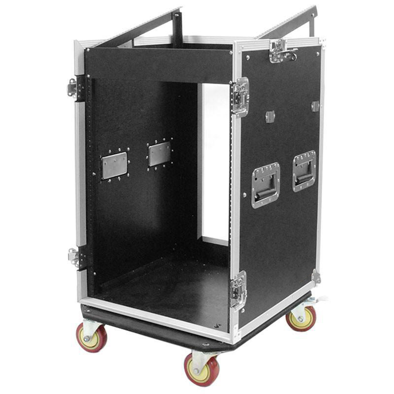 16 Space Rack Case 16U Flight Rack Case With 10 Space Slant Mixer Top and DJ Work Table