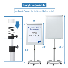 40 x 28 Mobile Whiteboard Easel with Wheels